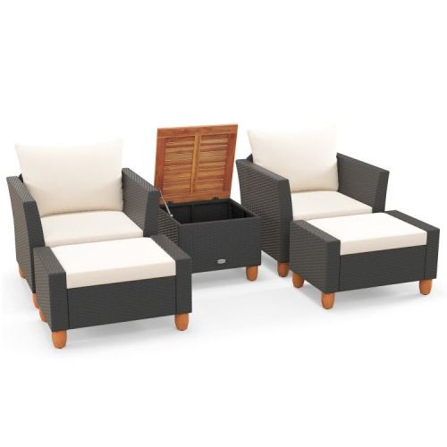 5 Pieces Patio Furniture Set with Loveseat and Armchairs for Porch 5 Pieces Patio Furniture Set with Loveseat and Armchairs for Porch